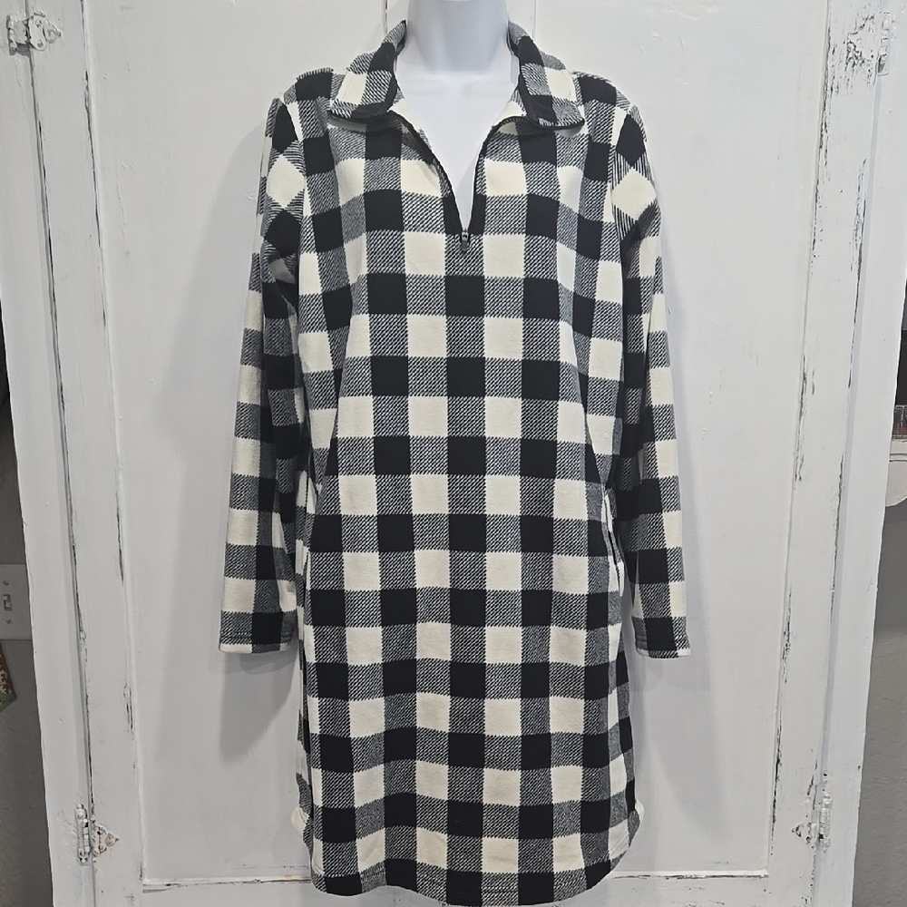 LANDS END FLEECE MID LENGTH DRESS.    #6847